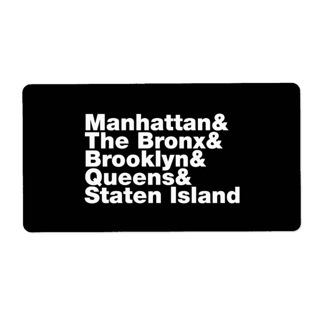 Five Boroughs ~ New York City Label (Front)