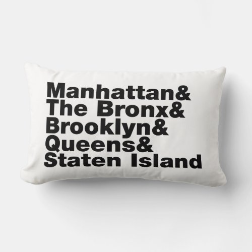 Five Boroughs  New York City Lumbar Pillow