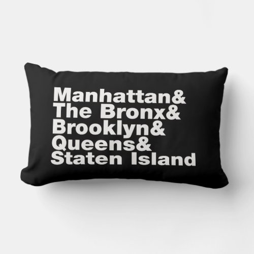Five Boroughs  New York City Lumbar Pillow