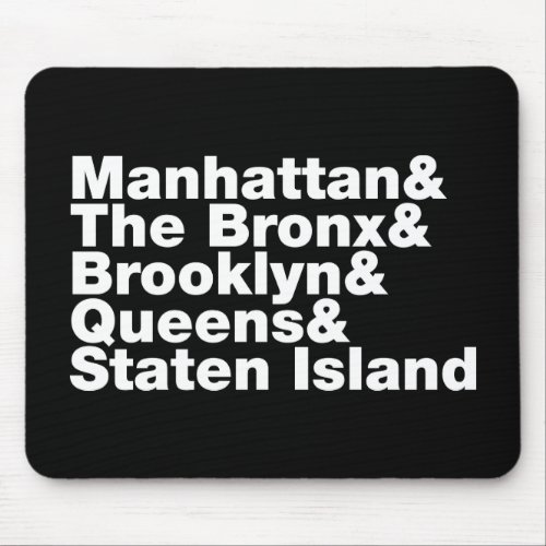 Five Boroughs  New York City Mouse Pad