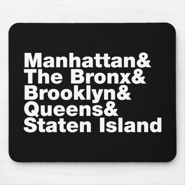 Five Boroughs ~ New York City Mouse Pad (Front)