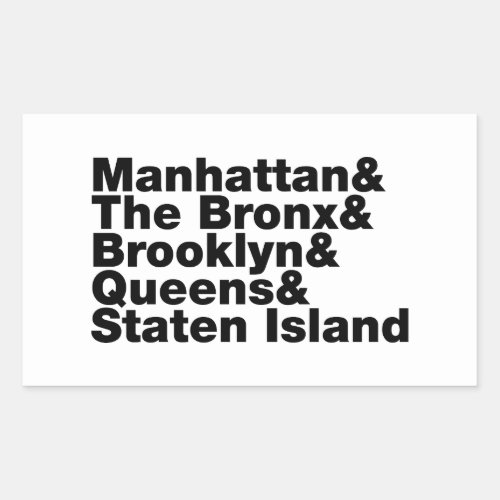 Five Boroughs  New York City Rectangular Sticker