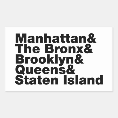 Five Boroughs  New York City Rectangular Sticker