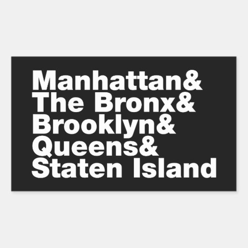 Five Boroughs  New York City Rectangular Sticker