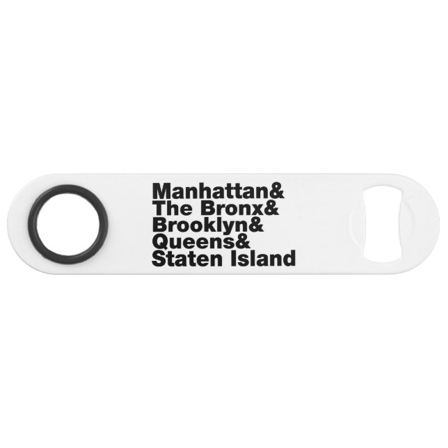 Five Boroughs ~ New York City Speed Bottle Opener (Front (Horizontal))