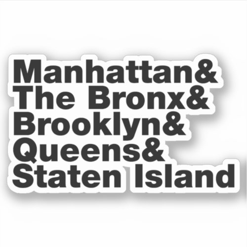 Five Boroughs  New York City Sticker