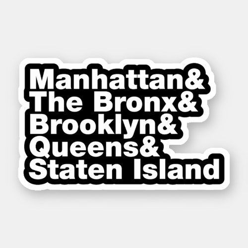 Five Boroughs  New York City Sticker