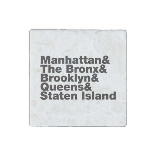 Five Boroughs  New York City Stone Magnet