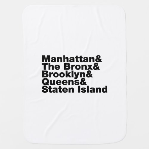 Five Boroughs  New York City Stroller Blanket
