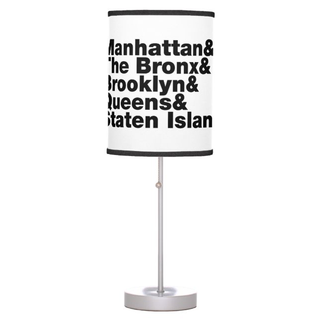 Five Boroughs ~ New York City Table Lamp (Front)