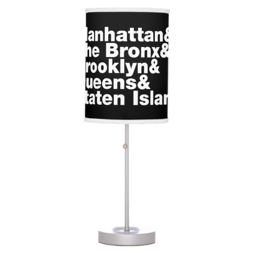 Five Boroughs  New York City Table Lamp