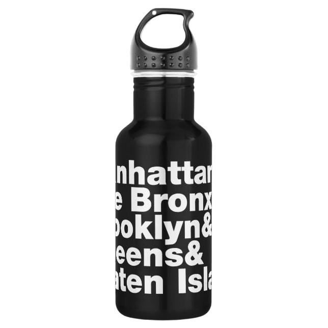 Five Boroughs ~ New York City Water Bottle (Front)