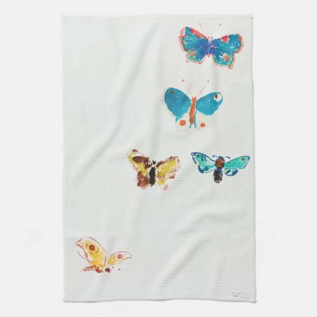 Five Butterflies, Redon Kitchen Towel (Vertical)