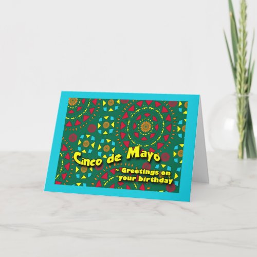 Five by Mayo Birthday Colorful Mosaic Pattern Card