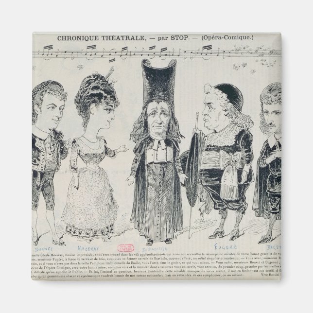 Five caricatures of the cast of a French Magnet (Front)