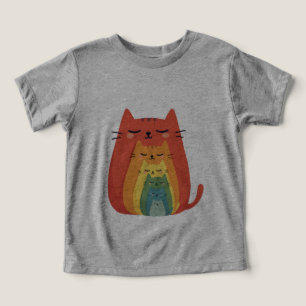 Five Cartoon Cats Nesting Dolls Toddler T-shirt