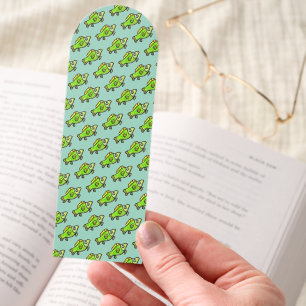 Five Cartoon Green Fish Design Art Bookmarks