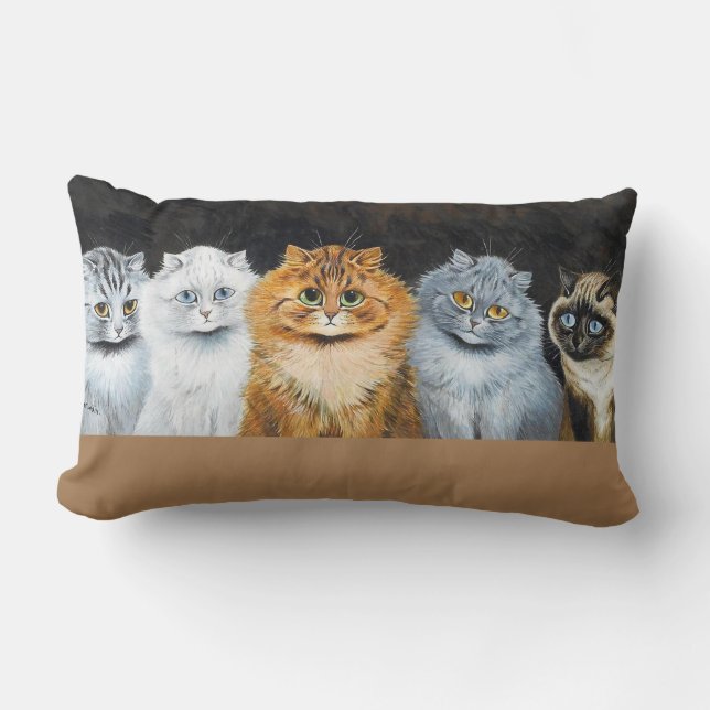 Five Cats, Louis Wain Lumbar Pillow (Front)