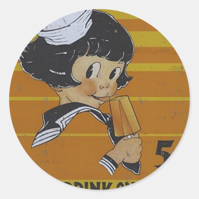 Five Cent Popsicles Classic Round Sticker (Front)