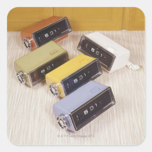 Five Clocks Square Sticker