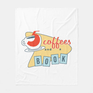 Five Coffees and a Book fleece Blanket