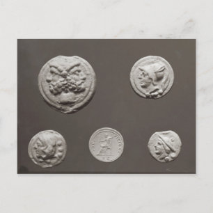 Five coins postcard