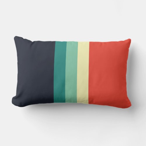 Five Color Combo _ Blue Aqua Green Yellow Red Lumbar Pillow