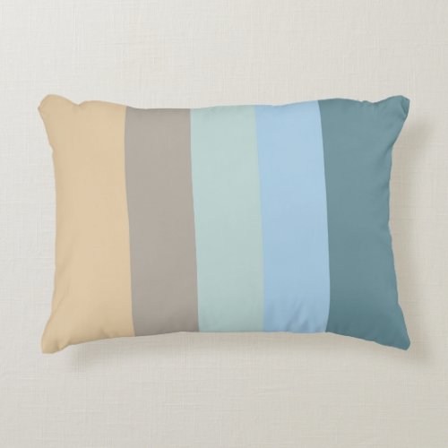 Five Color Combo _Blue Brown Sand Beige Turquoise Accent Pillow