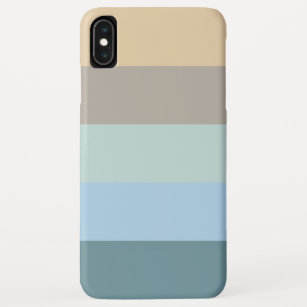 Five Color Combo -Blue Brown Sand Beige Turquoise iPhone XS Max Case