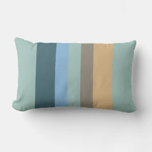 Five Color Combo -Blue Brown Sand Beige Turquoise Lumbar Pillow