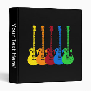 Five Colorful Electric Guitars 3 Ring Binder