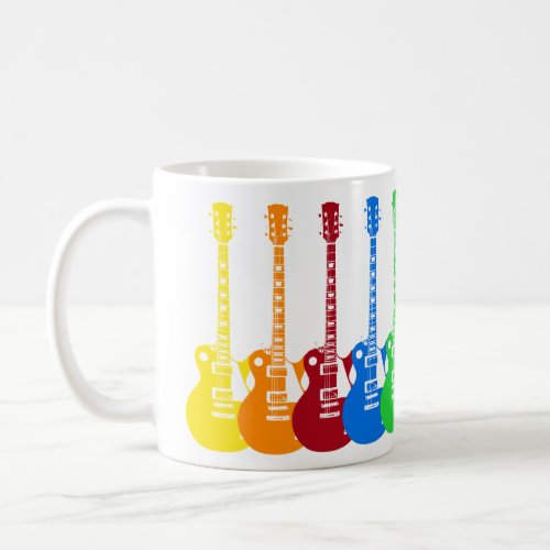 Five Colorful Electric Guitars  Coffee Mug