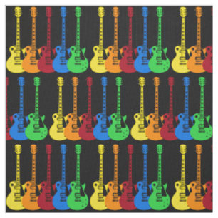 Five Colorful Electric Guitars  Fabric