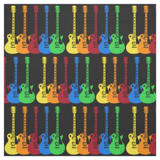 Five Colorful Electric Guitars  Fabric