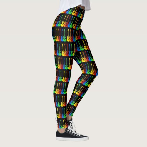 Five Colorful Electric Guitars  Leggings