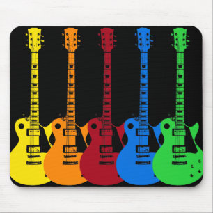 Five Colorful Electric Guitars  Mouse Pad