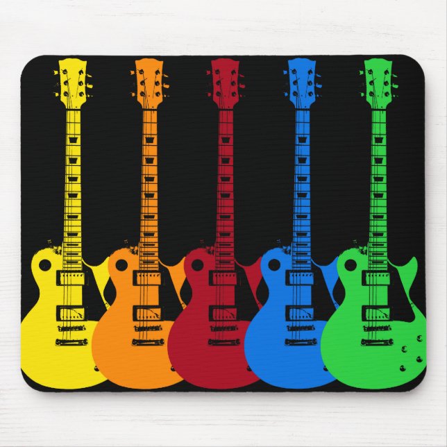Five Colorful Electric Guitars  Mouse Pad (Front)
