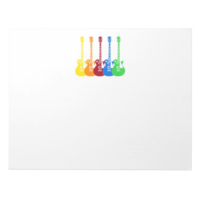Five Colorful Electric Guitars  Notepad (Front)