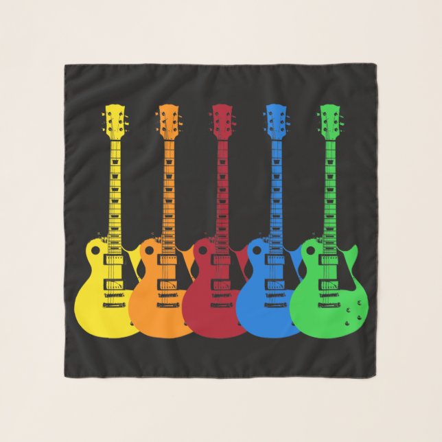 Five Colorful Electric Guitars  Scarf (Front)