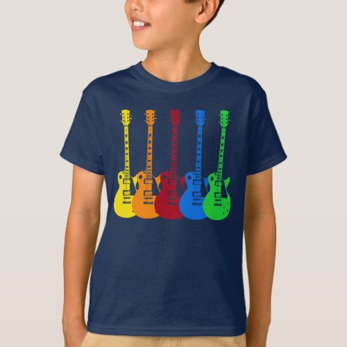 Five Colorful Electric Guitars  T_Shirt