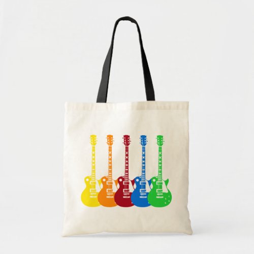 Five Colorful Electric Guitars  Tote Bag