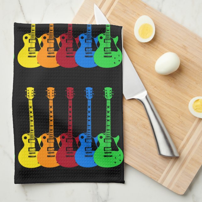 Five Colorful Electric Guitars  Towel (Quarter Fold)