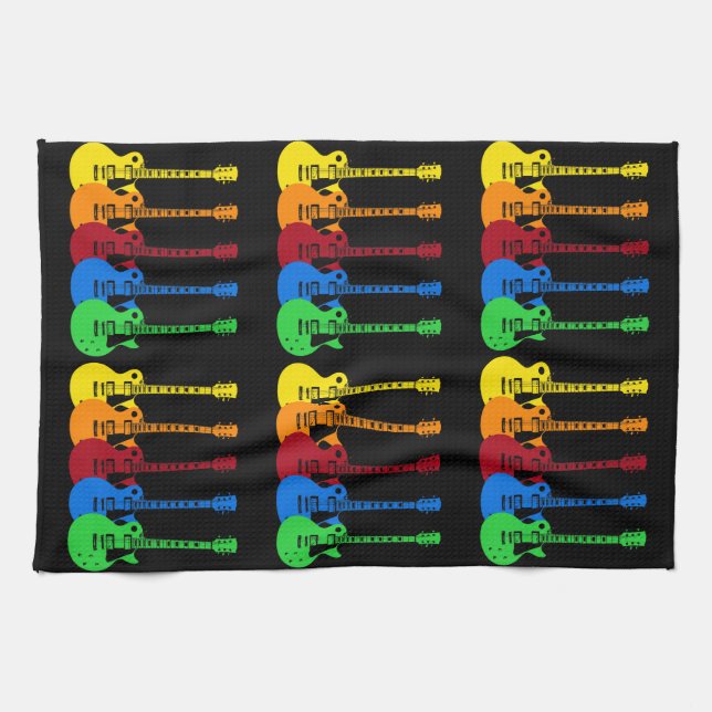 Five Colorful Electric Guitars  Towel (Horizontal)