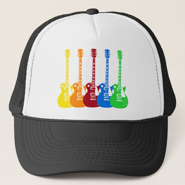 Five Colorful Electric Guitars  Trucker Hat (Front)