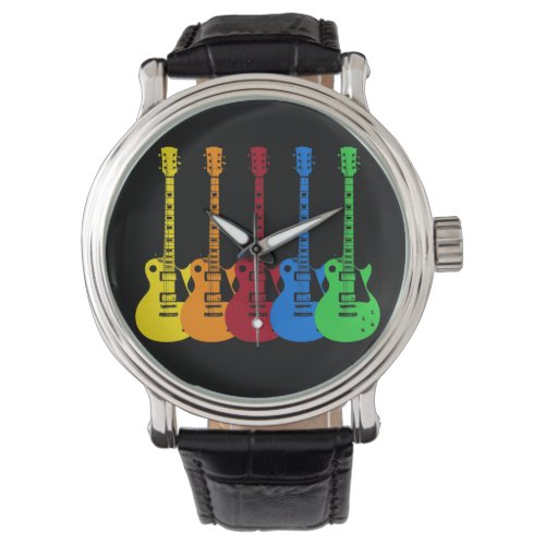 Five Colorful Electric Guitars  Watch
