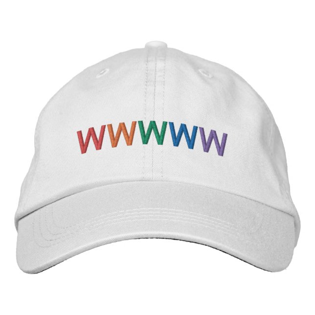 Five Colorful Rainbow Letters Personalizable Name Embroidered Baseball Cap (Front)