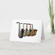 Five Colorful Saxophones Card at Zazzle