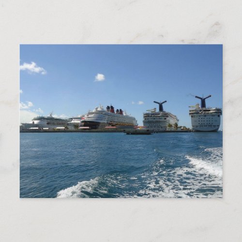 Five Cruise Ships Postcard