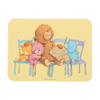 Five Cuddly and Colorful Bears On Chairs Magnet