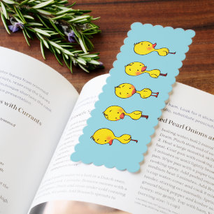 Five Cute Cartoon Yellow Ducks Bookmarks